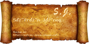 Sáfrán János névjegykártya