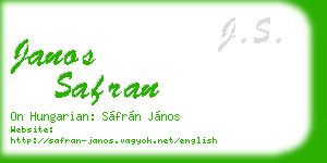janos safran business card